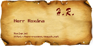 Herr Roxána névjegykártya